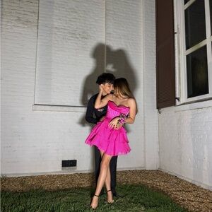 Sherri Hill Hot Pink Prom Dress